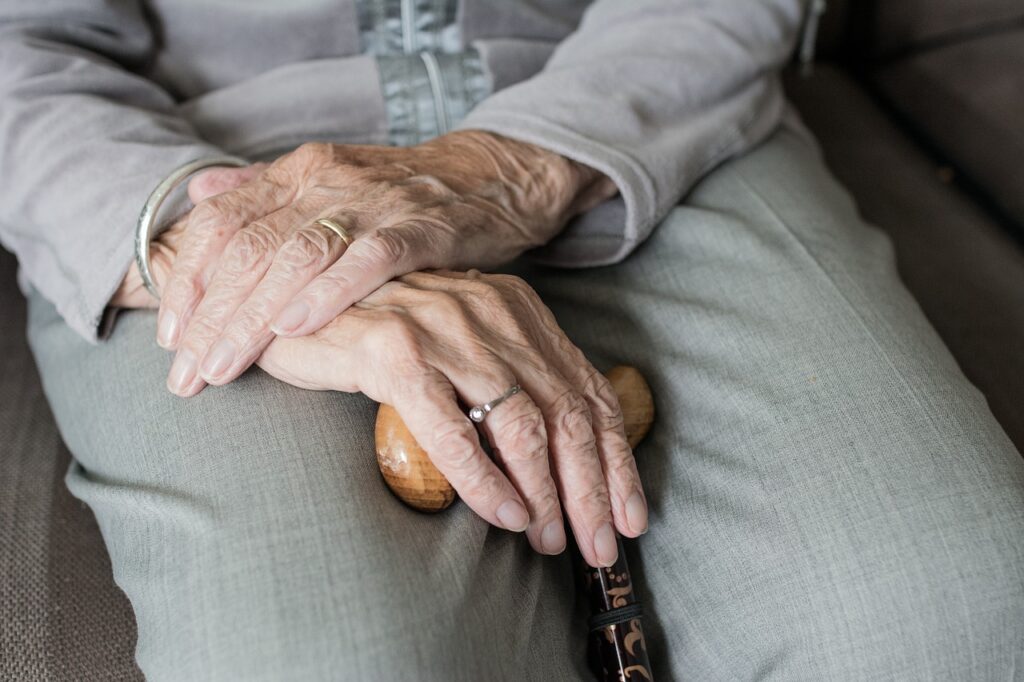 Hands of an older person